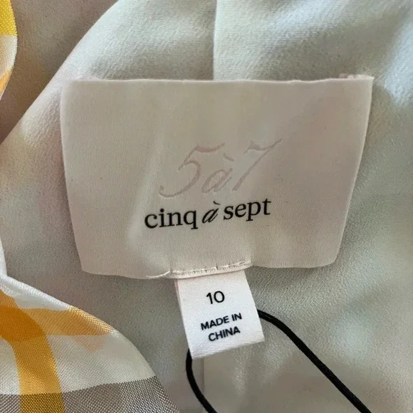 Cinq à Sept Astor V-neck Tiered Plaid Print Maxi Dress - Picture 13 of 13